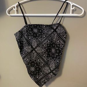 Black and white bandana top